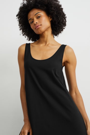 Damen - Basic-A-Linien Kleid - schwarz