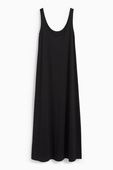 Damen - Basic-A-Linien Kleid - schwarz