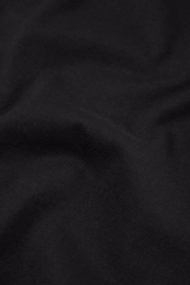 Damen - Basic-A-Linien Kleid - schwarz
