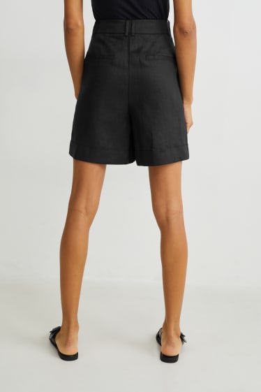 Donna - Shorts di lino - nero