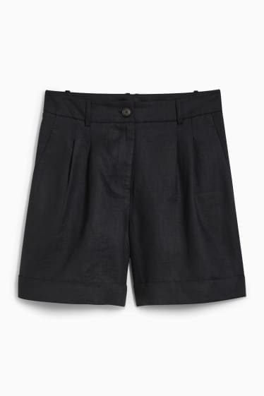 Donna - Shorts di lino - nero