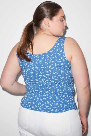 Femmes - Top - à fleurs - bleu