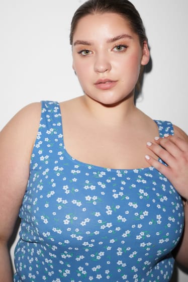 Femmes - Top - à fleurs - bleu