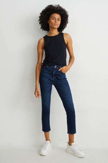 Femmes - Slim jean - high waist - jean bleu