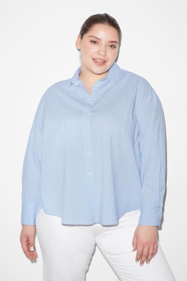 Teens & young adults - CLOCKHOUSE - blouse - check - white / light blue