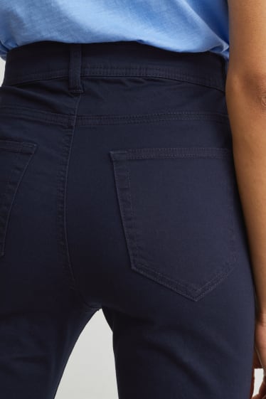 Femmes - Pantalon de toile - mid waist - skinny fit - bleu foncé