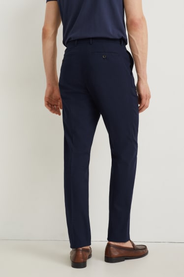 Mężczyźni - Spodnie modułowe - regular fit - Flex - mieszanka bawełny i lnu - ciemnoniebieski