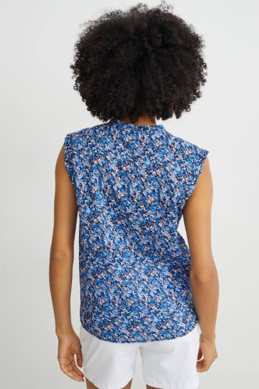 Femmes - Caraco - à fleurs - bleu