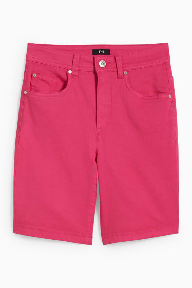 Mujer - Bermuda vaqueras - mid waist - fucsia