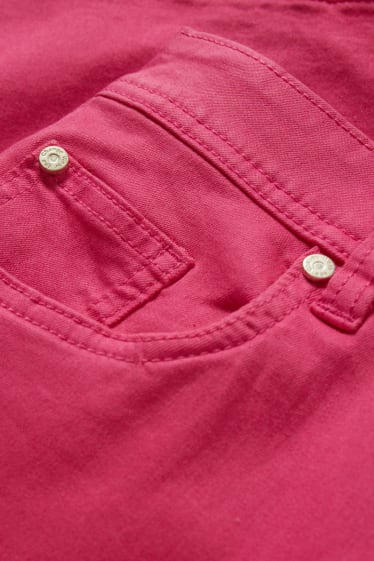 Donna - Bermuda di jeans - vita media - fucsia