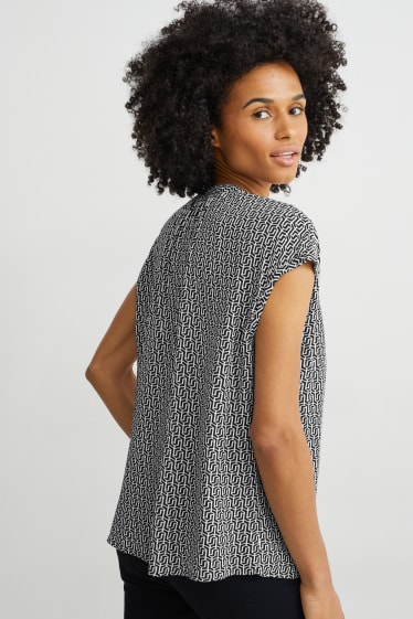 Femei - Bluză fără mâneci - cu model - negru / alb