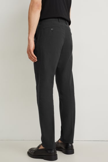 Heren - Broek uit het combi-systeem - regular fit - Flex - katoen/linnenmix - zwart