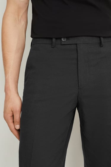 Heren - Broek uit het combi-systeem - regular fit - Flex - katoen/linnenmix - zwart