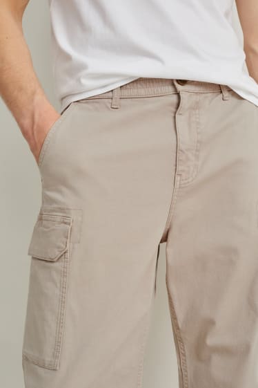 Hommes - Pantalon cargo - regular fit - taupe