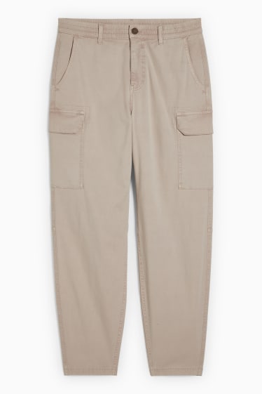 Hommes - Pantalon cargo - regular fit - taupe