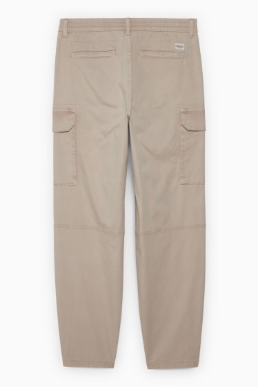 Hommes - Pantalon cargo - regular fit - taupe