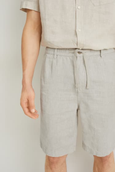 Men - Shorts - linen blend - light beige