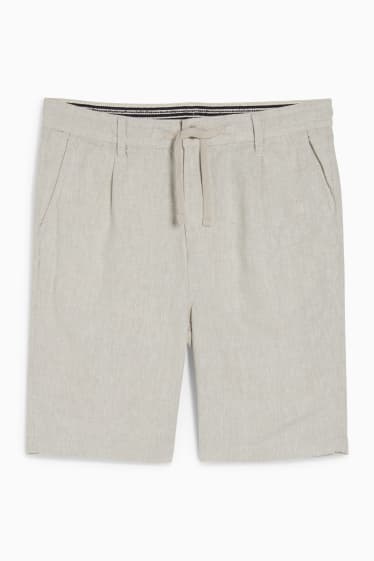 Men - Shorts - linen blend - light beige