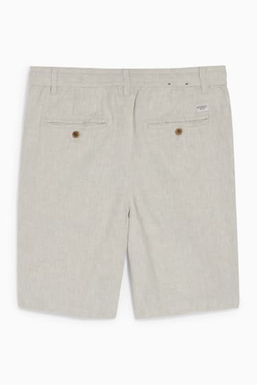 Uomo - Shorts - misto lino - beige chiaro
