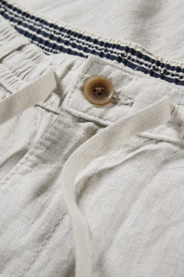 Men - Shorts - linen blend - light beige