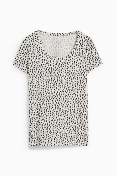 Femmes - T-shirt basique - à pois - crème