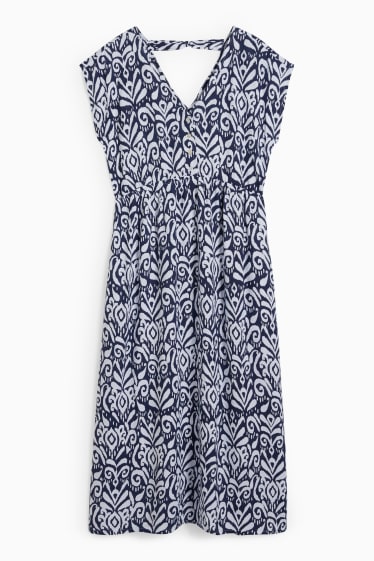 Women - Maternity dress - dark blue / creme white