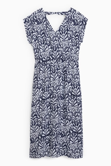 Women - Maternity dress - dark blue / creme white