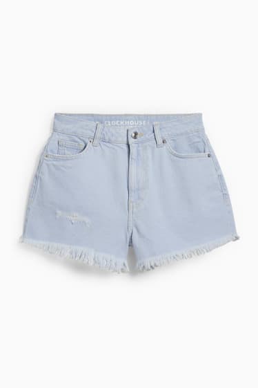 Joves - CLOCKHOUSE - texans curts - high waist - texà blau clar