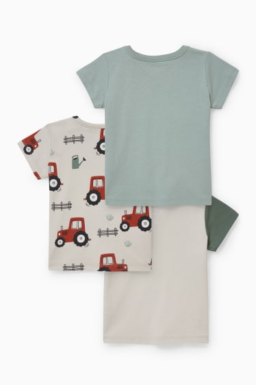 Miminka - Multipack 3 ks - tričko s krátkým rukávem pro miminka - béžová/tyrkysová