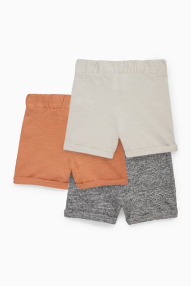 Bébés - Lot de 3 - shorts en molleton pour bébé - gris / beige