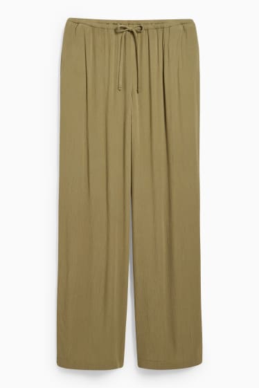Femmes - CLOCKHOUSE - pantalon de toile - mid waist - wide leg - vert clair