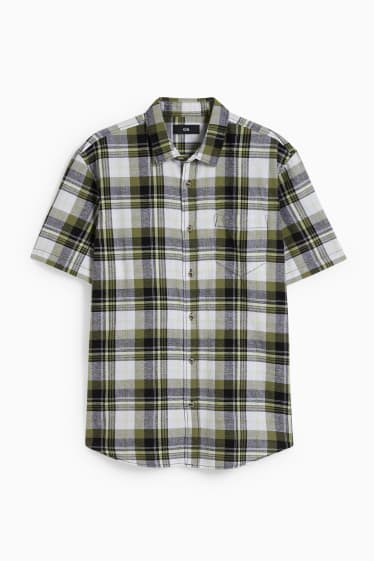 Hombre - Camisa - regular fit - kent - de cuadros - verde