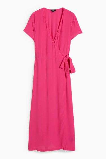 Mujer - Vestido cruzado - fucsia