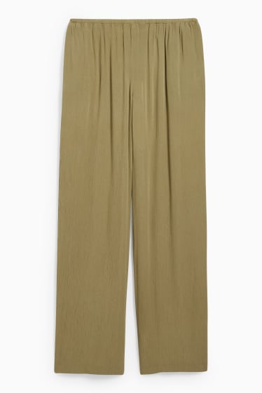 Femmes - CLOCKHOUSE - pantalon de toile - mid waist - wide leg - vert clair