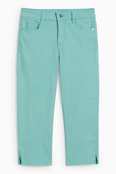 Mujer - Capri jeans - mid waist - slim fit - verde menta