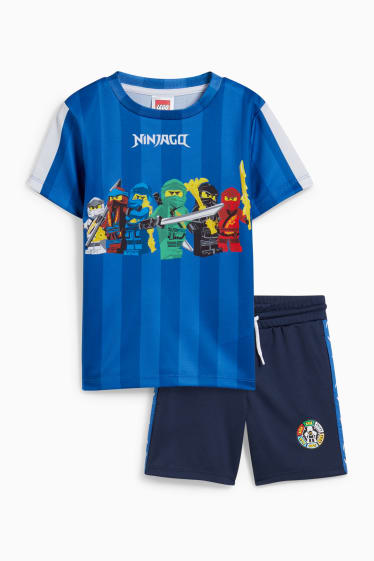 Enfants garçons - Lego Ninjago - ensemble - T-shirt et short - 2 pièces - bleu foncé