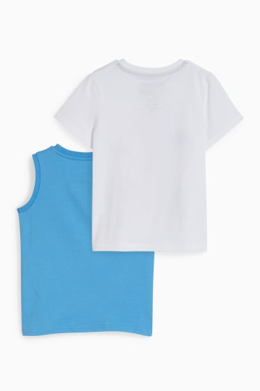 Kinder - Multipack 2er - Naruto - Top und Kurzarmshirt - weiss / blau