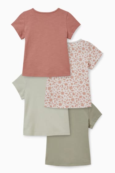 Babys - Multipack 4er - Baby-Kurzarmshirt - grün / rosa