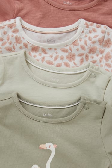 Babys - Multipack 4er - Baby-Kurzarmshirt - grün / rosa