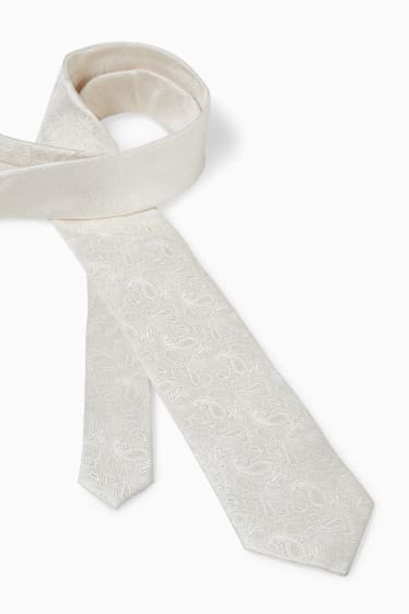 Men - Silk tie - light beige