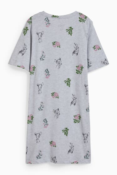 Women - Nightshirt - floral - Bambi - light gray-melange