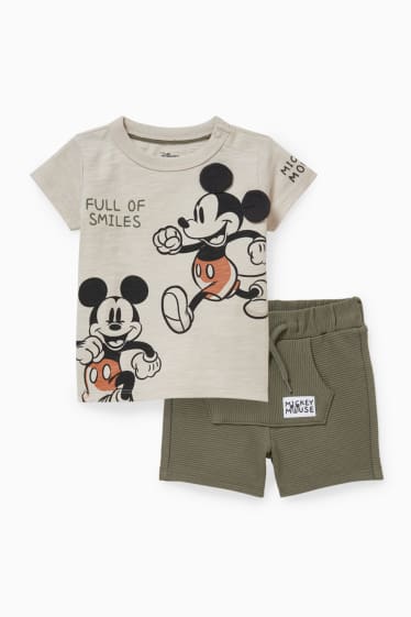 Bébés - Mickey Mouse - ensemble pour bébé - 2 pièces - vert / beige