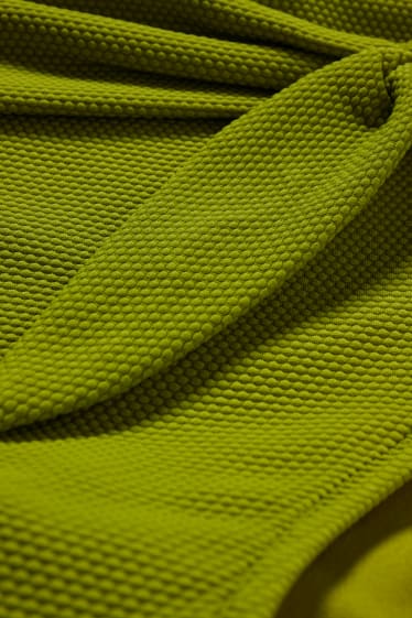 Dámské - Spodní díl bikin s detailem uzlu - high waist - LYCRA® XTRA LIFE™ - zelená