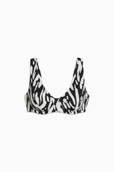 Damen - Bikini-Top mit Bügel - wattiert - LYCRA® XTRA LIFE™ - schwarz / weiß