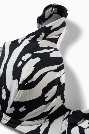 Dona - Top de biquini amb cèrcols - enconxats - LYCRA® XTRA LIFE™ - negre/blanc