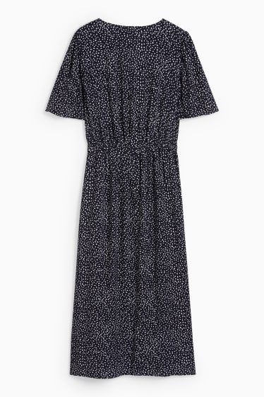 Mujer - Vestido estilo imperio - de lunares - azul oscuro