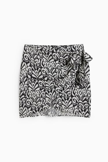 Mujer - Minifalda - estampada - negro / blanco