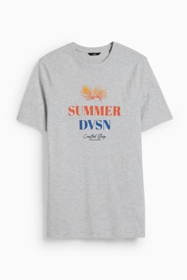 Heren - T-shirt - licht grijs-mix