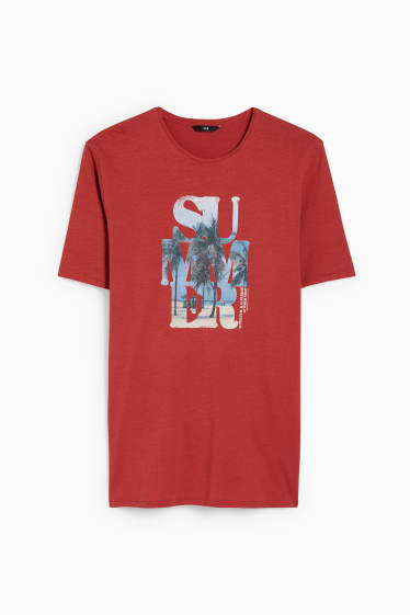 Hombre - Camiseta - rojo oscuro