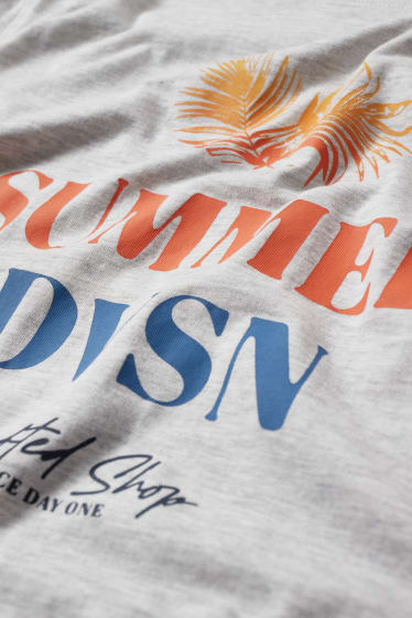 Heren - T-shirt - licht grijs-mix